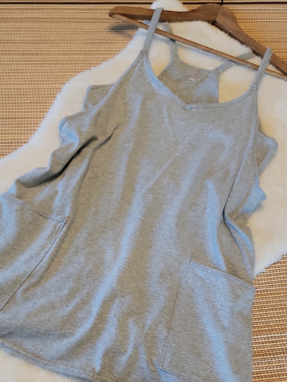 Free People Movement Heathet Grey Hot Shot Mini Tank Dress, Inner Onesie - Picture 2 of 6